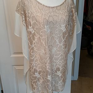 Long Rose gold lace top